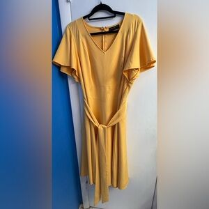 Lena Level Hem Midi Dress in Marigold